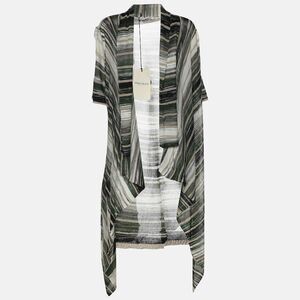 Marina Rinaldi Multicolor Stripe Stretch Lurex Knit Cardigan L